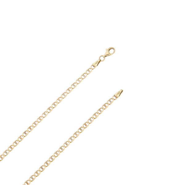 Collar eslabón nudo marino en oro tres tonos 14 kilates.