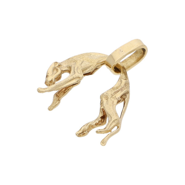 Dije diseño especial motivo pantera en oro amarillo 14 kilates.