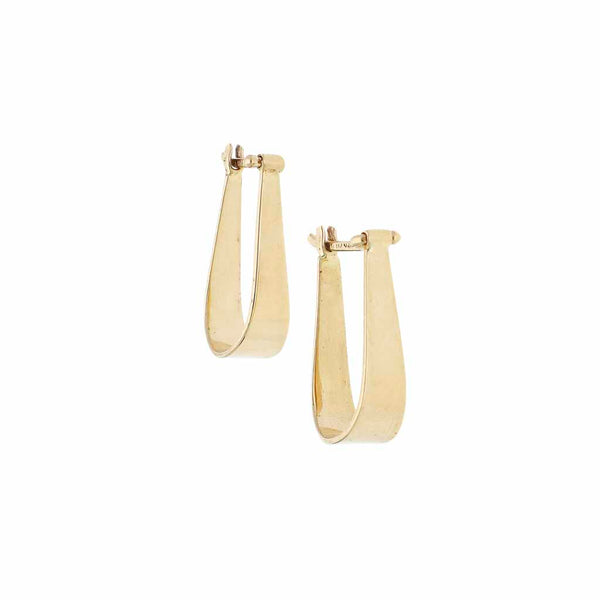 Arracadas lisas en oro amarillo 14 kilates.