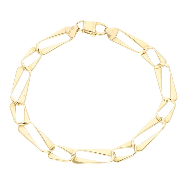 Pulsera eslabón uno por uno en oro amarillo 14 kialtes.