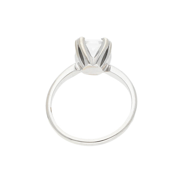 Anillo Ondulado Con Diamantes En Oro Blanco 14 Kilates. – Nacional