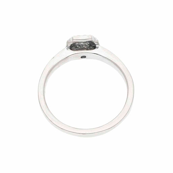 Anillo de compromiso con sintéticos en oro blanco 14 kilates.
