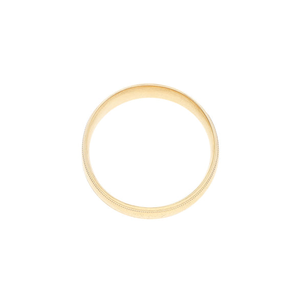 Argolla lisa con sintéticos en oro amarillo 14 kilates.
