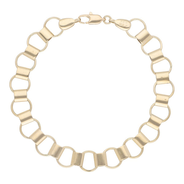 Pulsera eslabón articulado en oro amarillo 14 kilates.