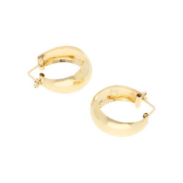 Arracadas lisas en oro amarillo 14 kilates.