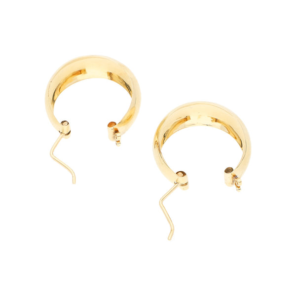 Arracadas lisas en oro amarillo 14 kilates.