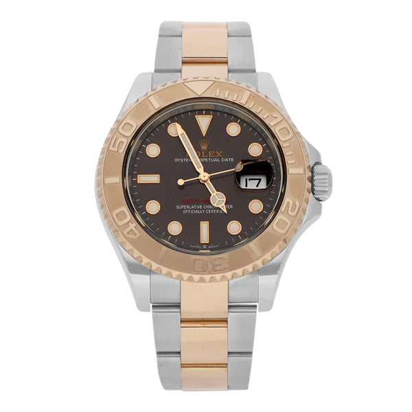 Reloj Rolex para caballero/unisex modelo Oyster Perpetual Date Yacht-Master vistas en oro rosa 18 kilates.