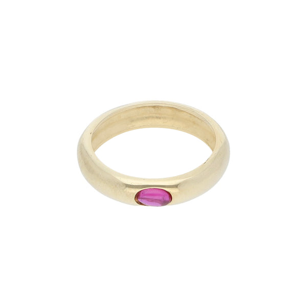 Anillo diseño especial con sintético en oro amarillo 14 kilates.
