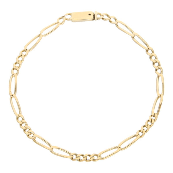 Pulsera de cuatro eslabones por dos en oro amarillo 14 kilates.
