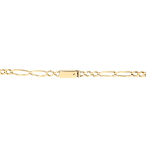 Pulsera de cuatro eslabones por dos en oro amarillo 14 kilates.