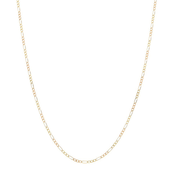 Collar de tres eslabones por uno en oro tres tonos 14 kilates.
