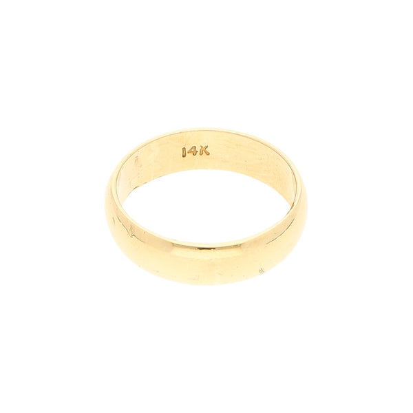 Argolla lisa en oro amarillo 14 kilates.