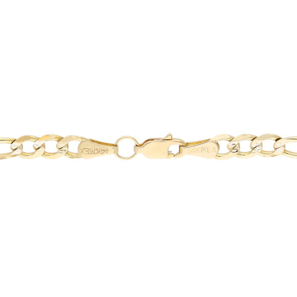 Pulsera de tres eslabones por uno platinados en oro amarillo 14 kilates.
