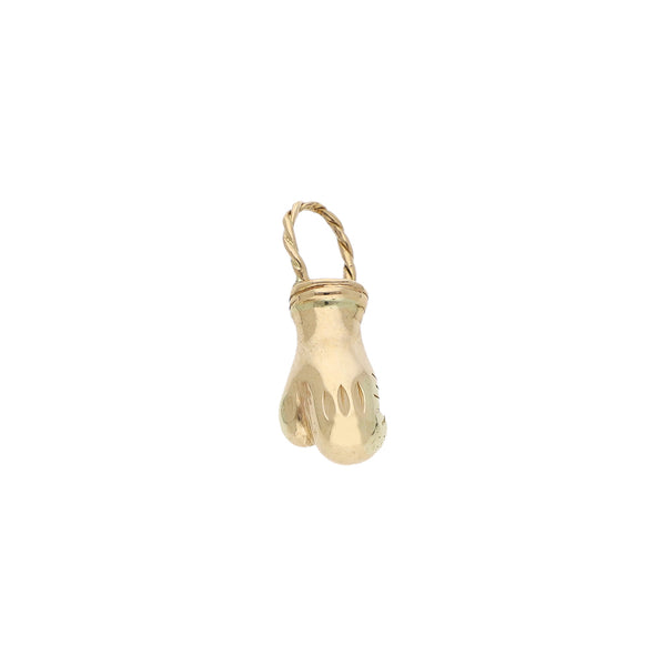 Dije diseño especial motivo guante de box en oro amarillo 14 kilates.