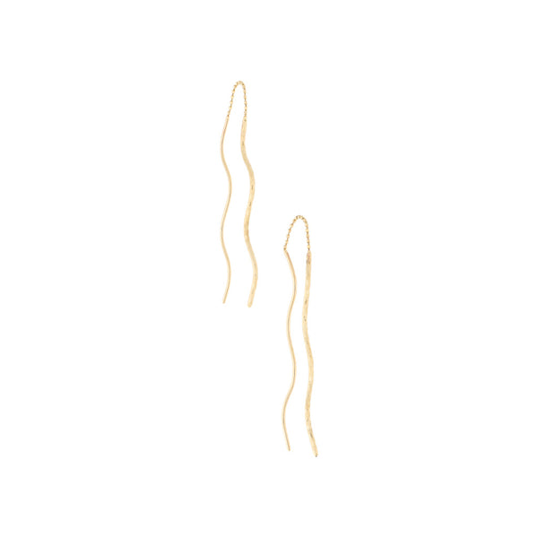 Aretes torzales en oro amarillo 14 kilates.