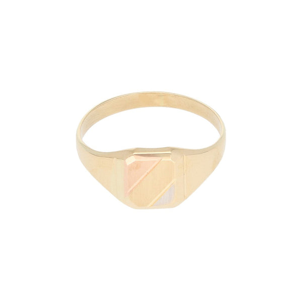 Anillo tipo sello en oro amarillo 14 kilates.
