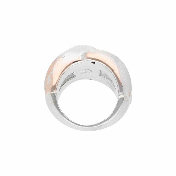 Anillo estilizado en oro blanco 14 kilates.