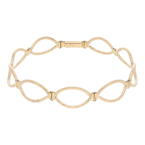 Pulsera eslabón articulado en oro amarillo 14 kilates.