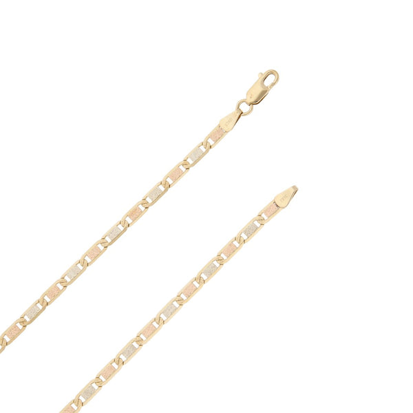 Collar eslabón nudo marino en oro tres tonos 14 kilates.