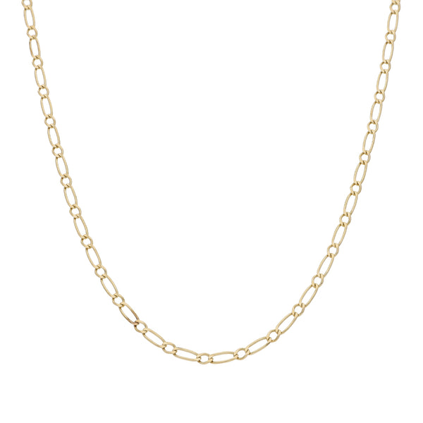 Collar eslabón uno por uno en oro amarillo 14 kilates.