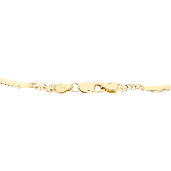 Pulsera eslabón combinado en oro tres tonos 14 kilates.
