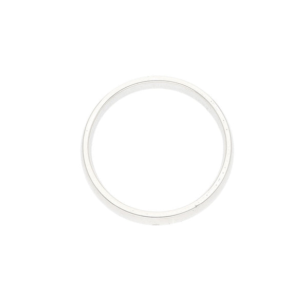 Argolla lisa en oro blanco 14 kilates.