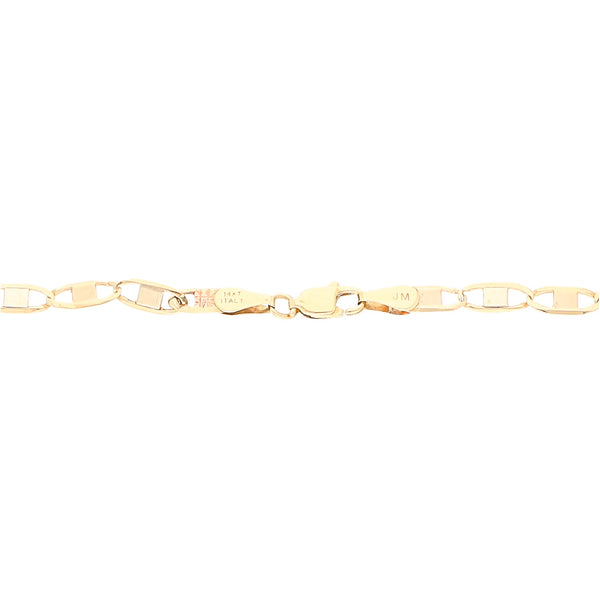 Pulsera eslabón nudo marino en oro tres tonos 14 kilates.
