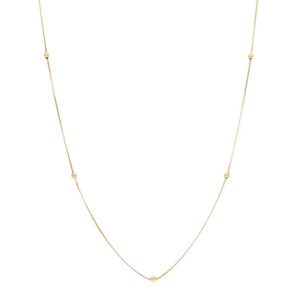 Collar eslabón cuadrado cruzado con aplicaciones en oro amarillo 14 kilates.