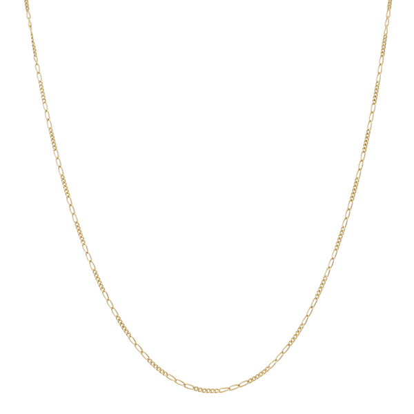 Collar de seis eslabones por tres en oro amarillo 14 kilates.