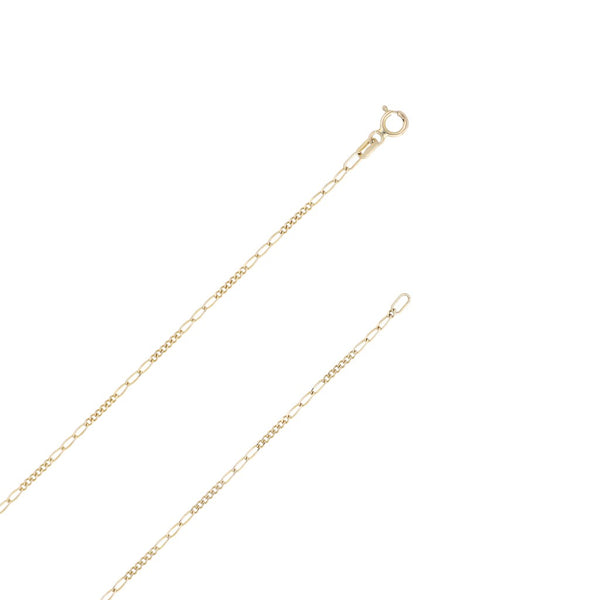 Collar de seis eslabones por tres en oro amarillo 14 kilates.