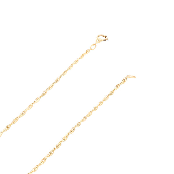 Collar eslabón torzal en oro amarillo 14 kilates.