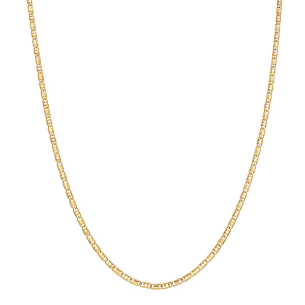 Gargantilla eslabón combinado en oro amarillo 14 kilates.