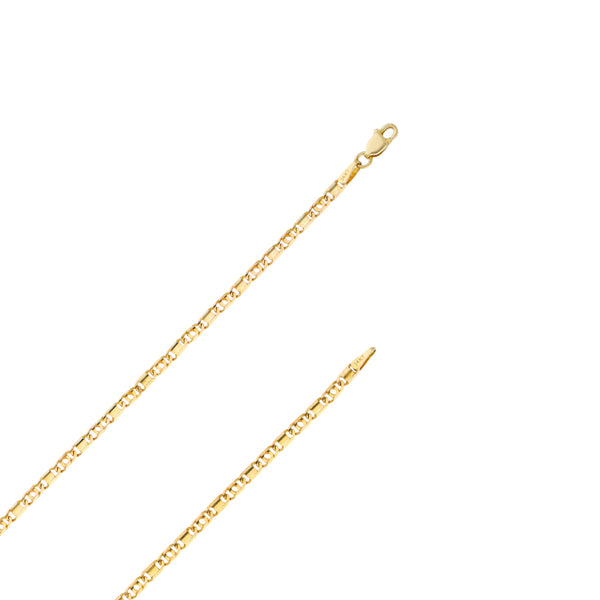 Gargantilla eslabón combinado en oro amarillo 14 kilates.