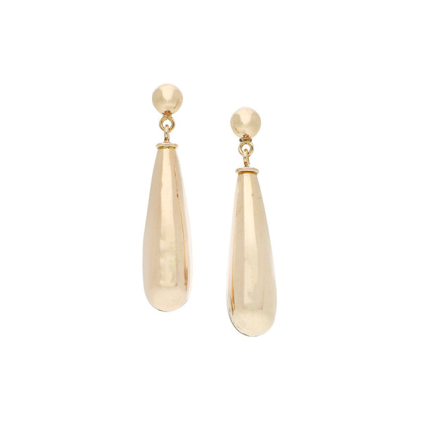 Broqueles diseño especial con colgantes en oro amarillo 14 kilates.