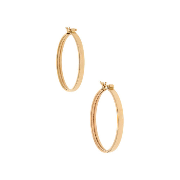 Arracadas lisas en oro amarillo 14 kilates.