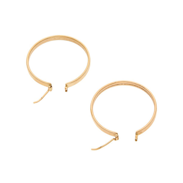 Arracadas lisas en oro amarillo 14 kilates.