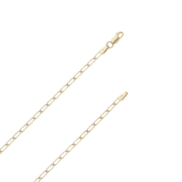 Gargantilla eslabón encontrado platinado en oro amarillo 14 kilates.