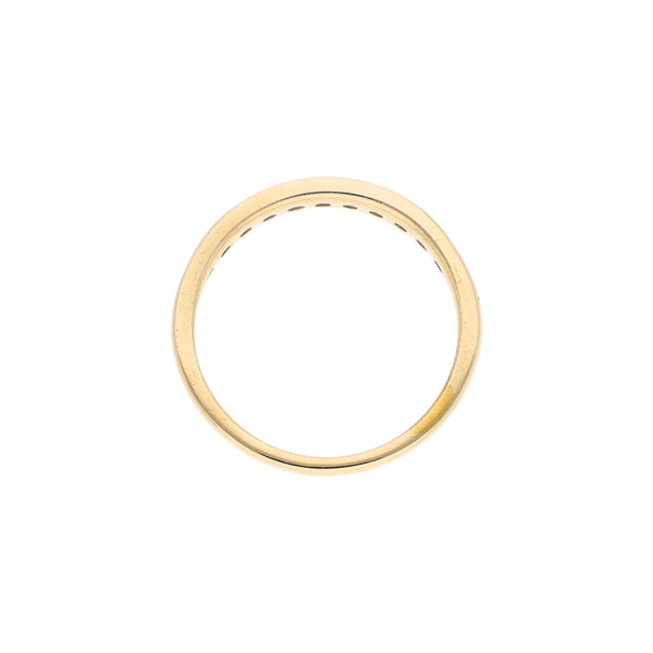 Anillo diseño especial con diamantes en oro amarillo 14 kilates.