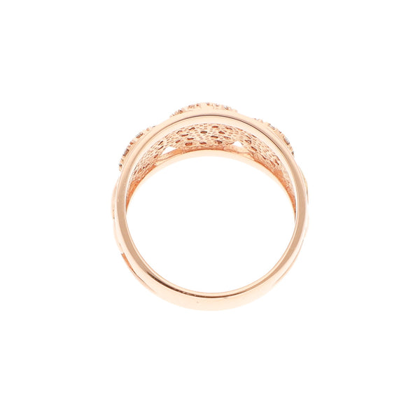 Anillo diseño especial con Diamantes en oro rosa 14 kilates.