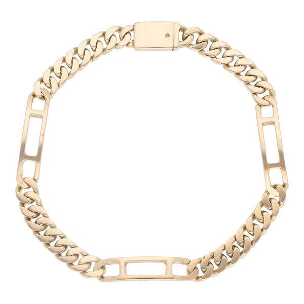 Pulsera eslabón combinado en oro amarillo 14 kilates.