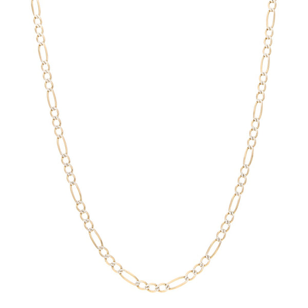 Collar de tres eslabones por uno platinado en oro amarillo 14 kilates.