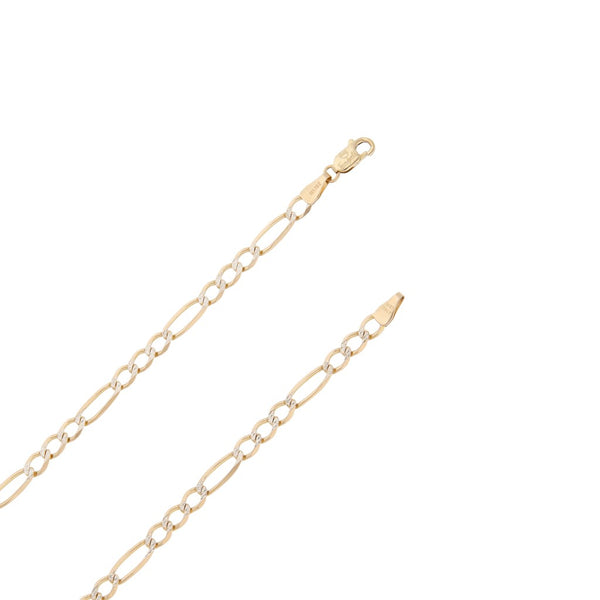 Collar de tres eslabones por uno platinado en oro amarillo 14 kilates.