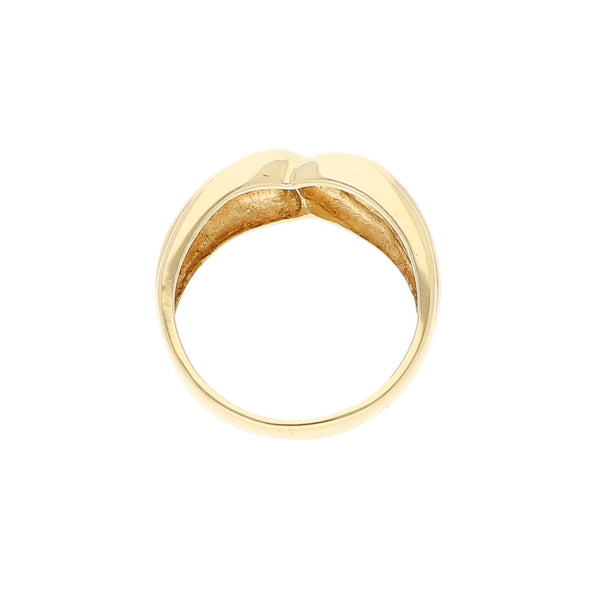 Anillo estriado en oro amarillo 14 kilates.