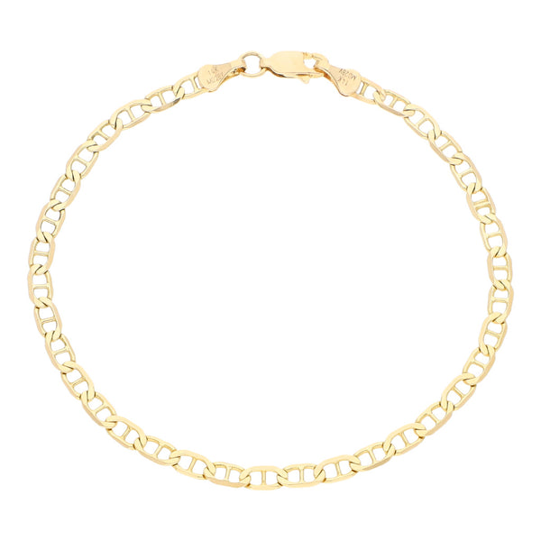 Pulsera eslabón nudo marino en oro amarillo 14 kilates.