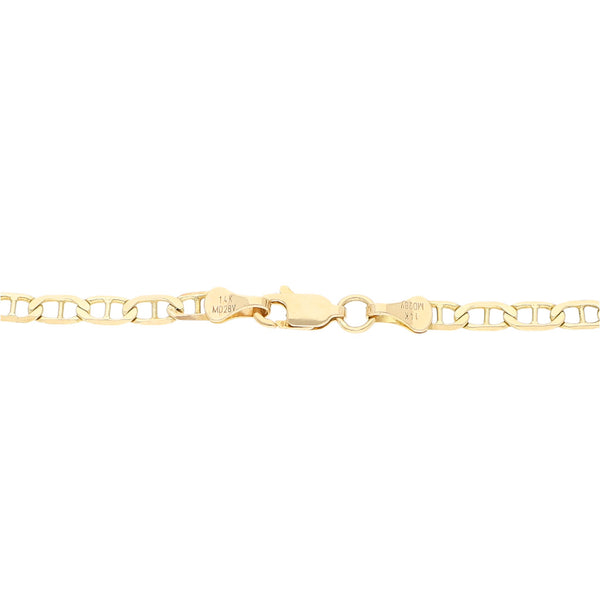 Pulsera eslabón nudo marino en oro amarillo 14 kilates.