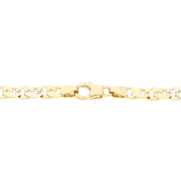 Pulsera eslabón nudo egipcio en oro amarillo 14 kilates.
