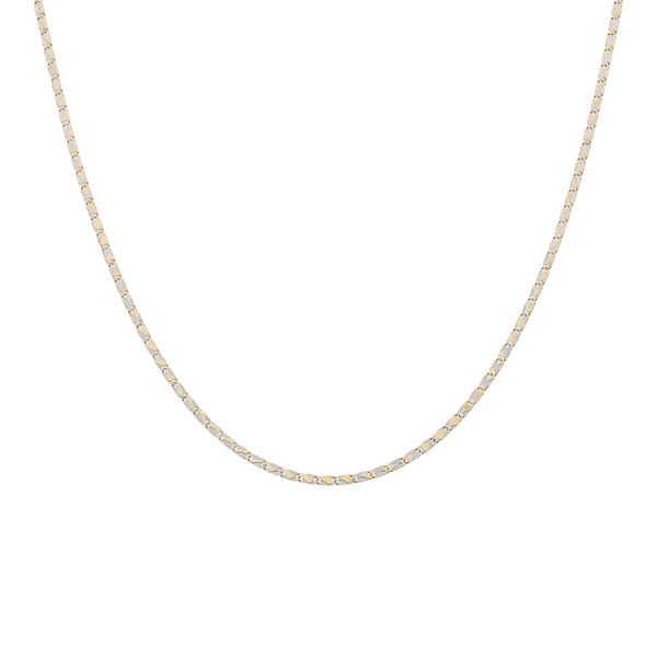 Gargantilla eslabón nudo marino platinado en oro amarillo 14 kilates.