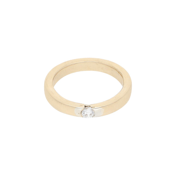 Anillo de compromiso con sintético en oro amarillo 18 kilates.