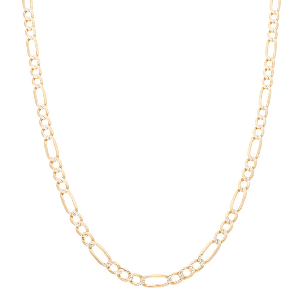 Collar de tres eslabones por uno platinados en oro amarillo 14 kilates.