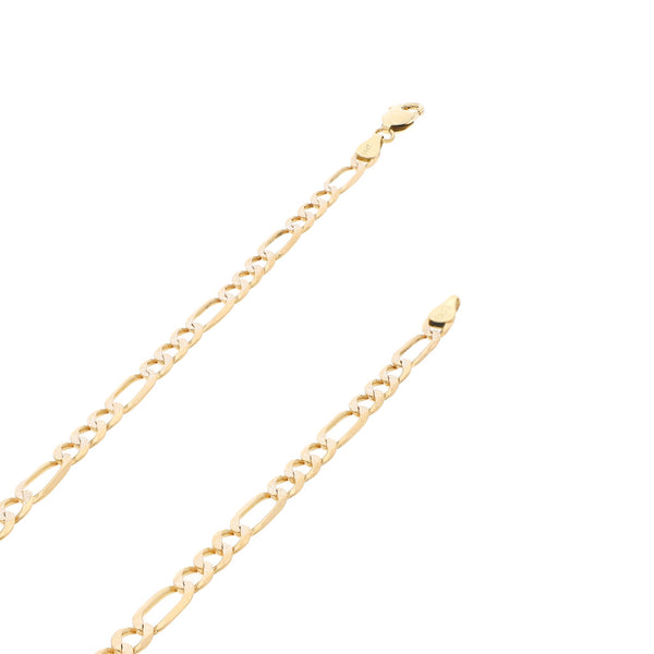 Collar de tres eslabones por uno platinados en oro amarillo 14 kilates.